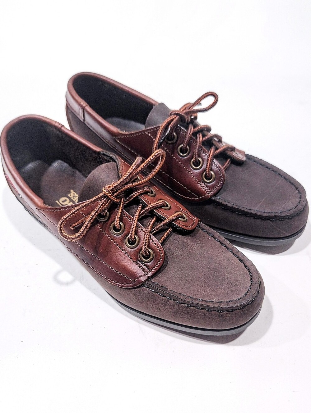 Sebago Campsides Camp Blucher Moc Boat Shoes Women 6.5 Brown Leather Made In USA